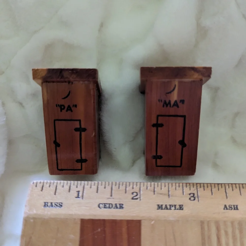 Vintage outhouse salt and pepper